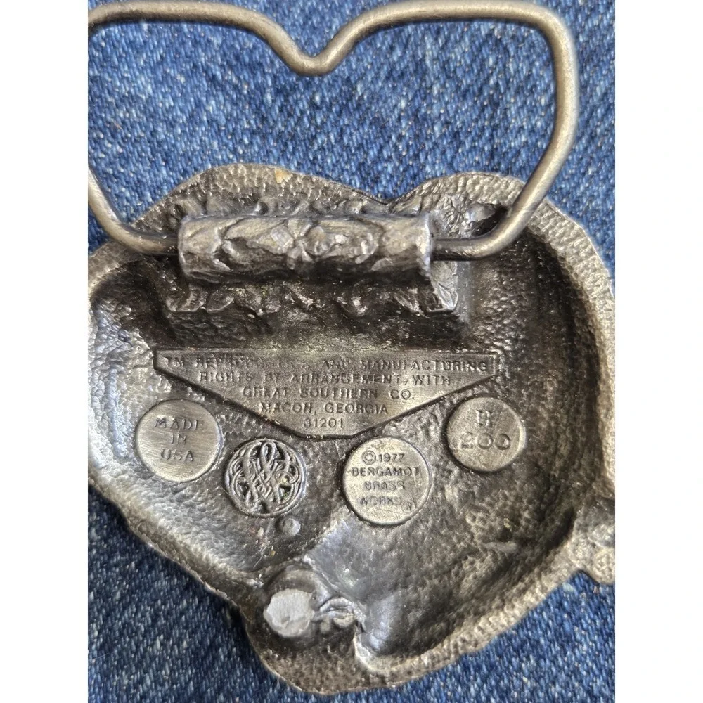 Vintage Black Oak Arkansas Band Bergamot Brass Belt Buckle - Rare